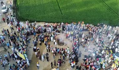 शुभकरण सिंह का शव अंतिम दर्शनों के लिए खनौरी बॉर्डर से बठिंडा लाया गया, जहां उसका अंतिम संस्कार किया