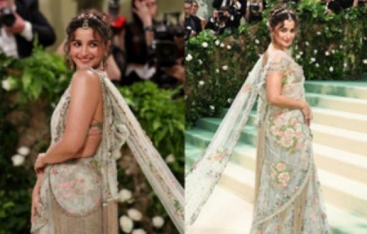 आलिया भट्ट ने मेट गाला में पहनीं सब्यसाची की डिजाइनर साड़ी