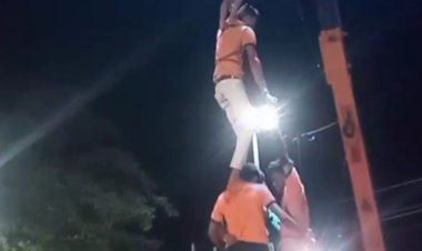 नेपानगर में देर रात तक चला दही हंडी उत्सव:बुरहानपुर की हनुमान व्यायामशाला ने जीता पुरस्कार, कईं जनप्रतिनिधि हुए शामिल