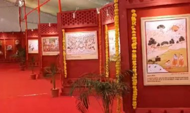 रवींद्र भवन में श्रीराम के 36 गुणों का चित्र कथन:भारत के विभिन्न कलाकारों ने अलग-अलग शैलियों में किया वर्णन