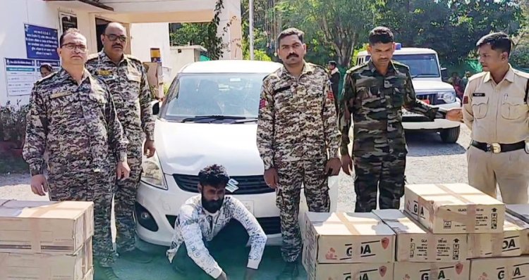 अंग्रेजी शराब संग आरोपी गिरफ्तार