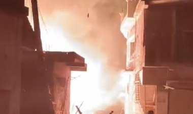 बैतूल में देर रात मकान में लगी आग:घर में बंधे 6 मवेशी झुलसे, बचाने में पड़ोसी का हाथ भी जला