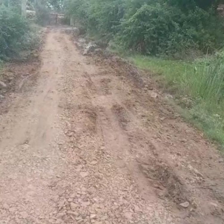 मुरम डालकर बच्चों के लिए स्कूल की राह आसान की:सरपंच बोले- अभी पक्की सड़क निर्माण के लिए पैसे नहीं, बारिश के बाद प्रयास करेंगे