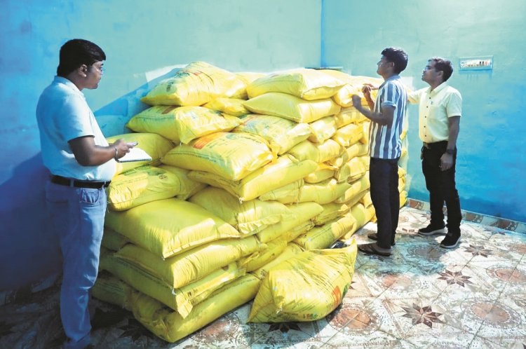 राठी रासायनिक खाद भंडार अरमरीकला पर कार्रवाई