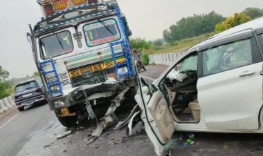 गुना में तेज रफ्तार कार ट्रक से भिड़ी, तीन दोस्तों की मौके पर मौत