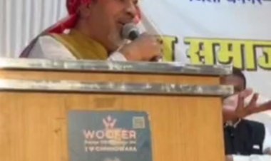 छिंदवाड़ा भाजपा अध्यक्ष का विवादित बयान:सांसद की मौजूदगी में बोले: छोटे समाज के लोग हमारे ऊपर आकर बैठ जाते हैं